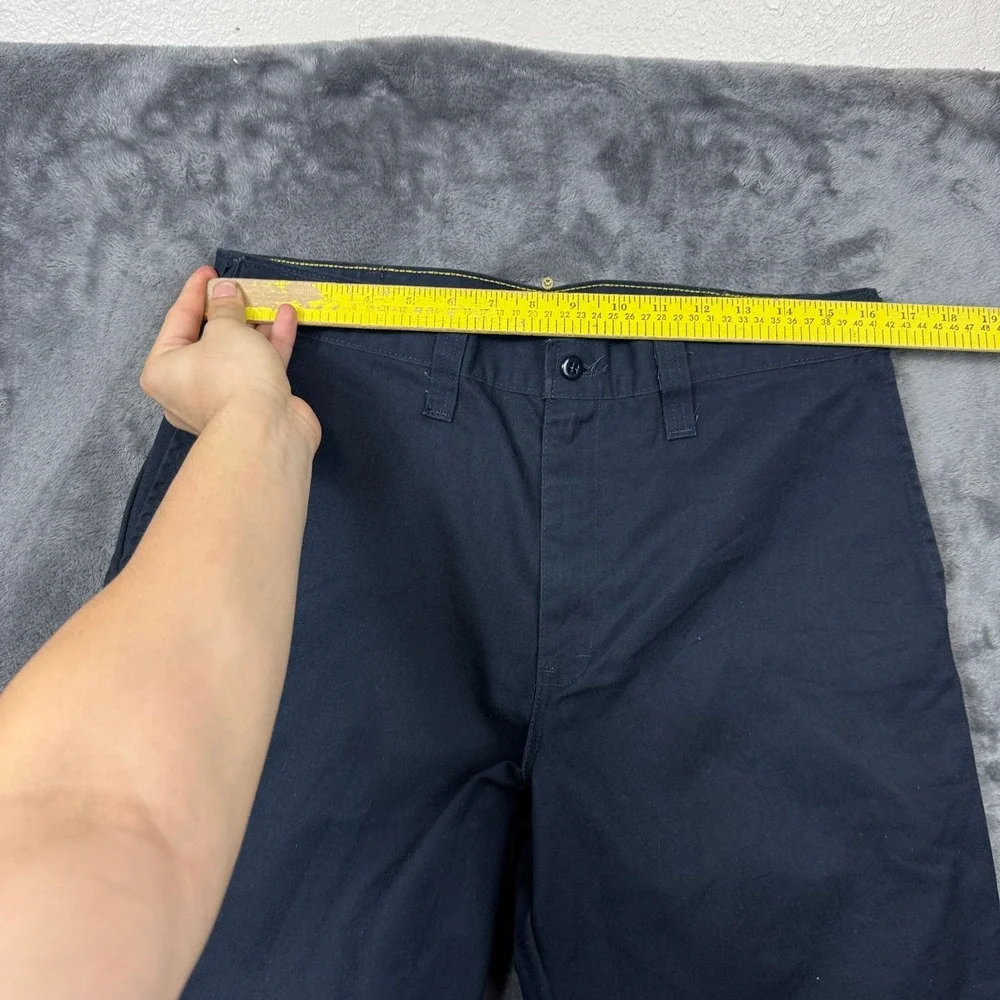 Dickies Work Pants Mens 33 Navy Blue Excellent Straight Leg Twill Trousers